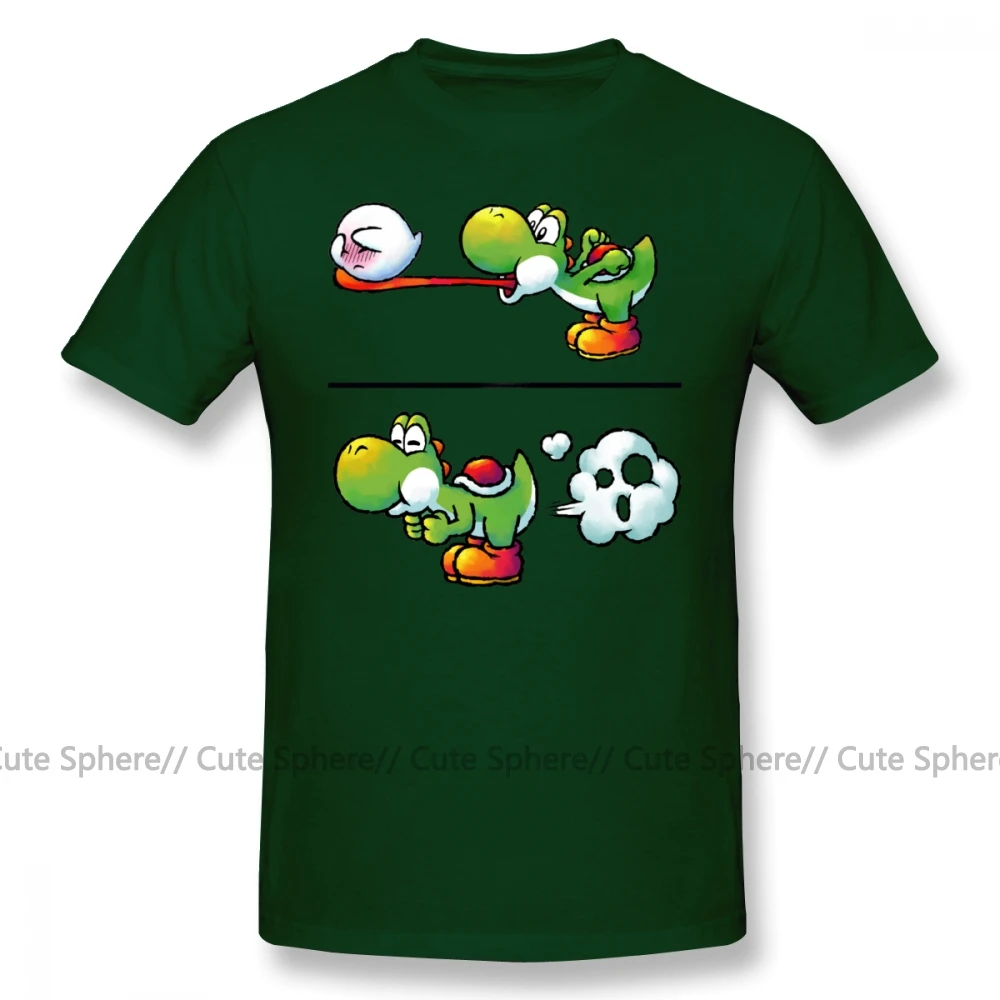 Футболка Super Smash Bros, Farting Yoshi, 100 хлопок, модная мужская футболка, 6xl, Милая футболка с коротким рукавом и принтом - Цвет: Dark Green