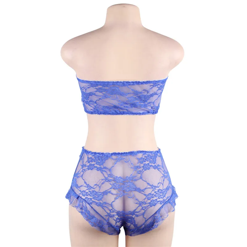 

Big Size Full Lace Lingerie Sexy High Waist Strapless lingerie mujer Sweet Elegant Women Panty Bra Set lingerie set