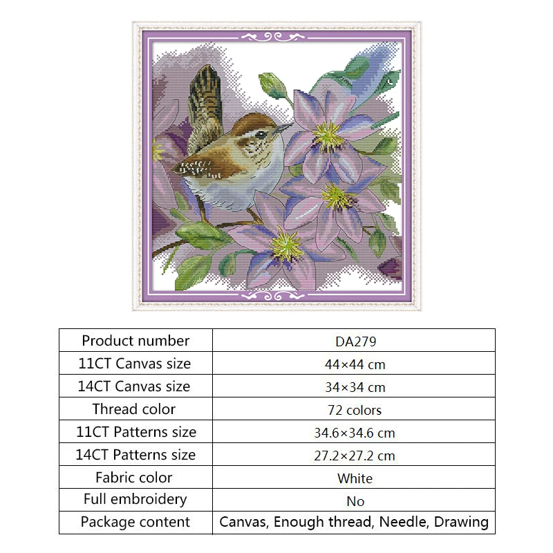 Branch Bird Cross Stitch Kits Needlepoint DIY Embroidery Needlework Sets Home Decor Counted Dmc 14ct 11CT Canvas | Дом и сад