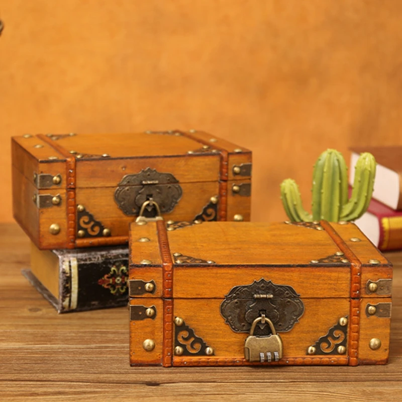 

Handmade Jewelery Box Vintage Wooden Storage Box Book Storage Box Organizer Treasure Case Chest Organizer