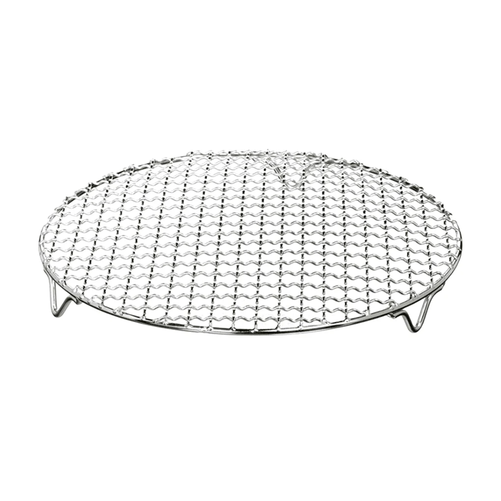 

Stainless Steel Round Barbecue BBQ Grill Net Meshes Racks Grid Round Grate Steam Net Camping Hiking Outdoor Mesh Wire Ne
