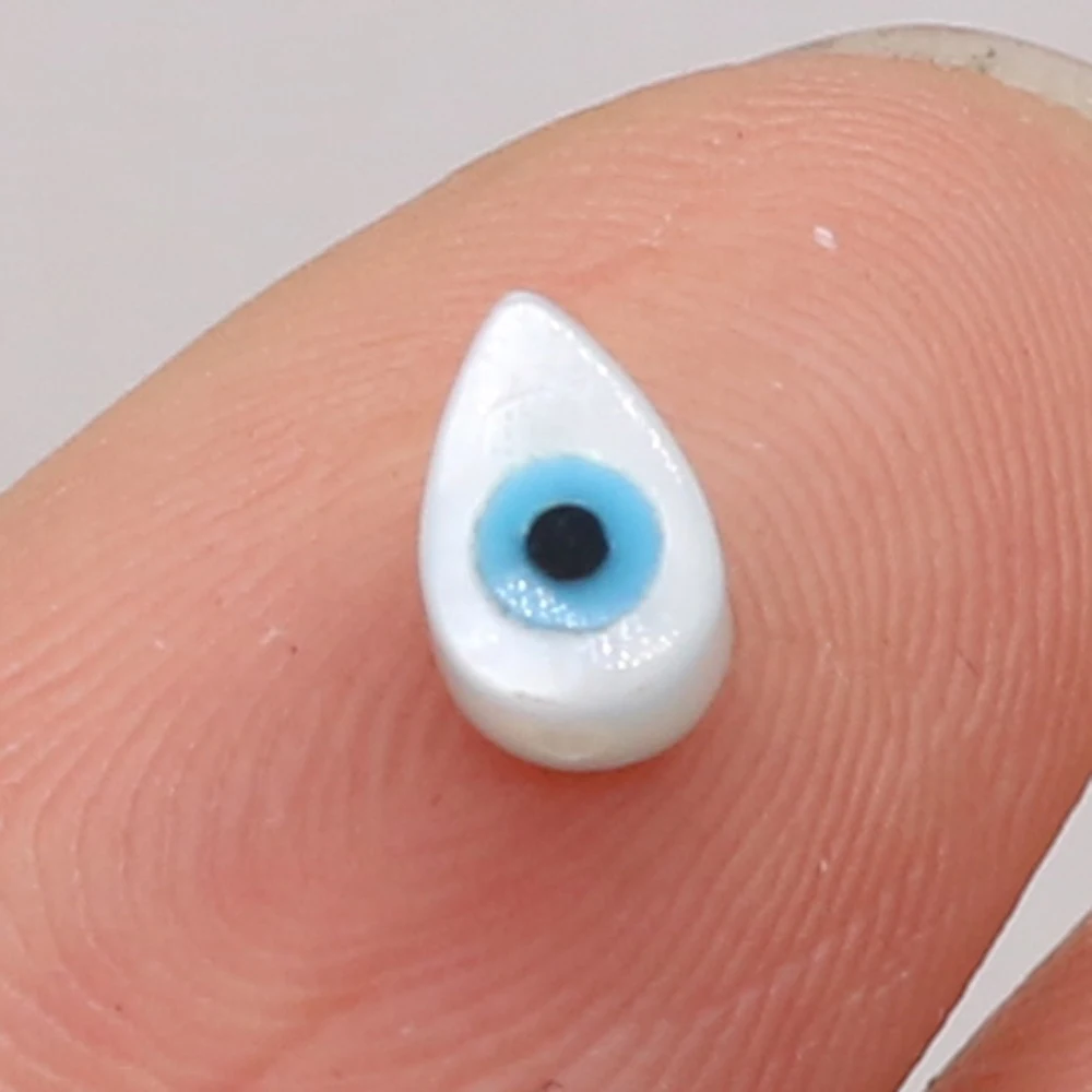 

4x6mm Natural Evil eye Shell Beads Water Drop Spacer Bead for Jewelry Making DIY Charm Necklace Earring Accessories