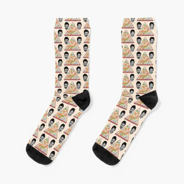 

Ron Swanson Is Pyramid Of Greatness Crew Socks Women Black Best Mens Knee High Ankle