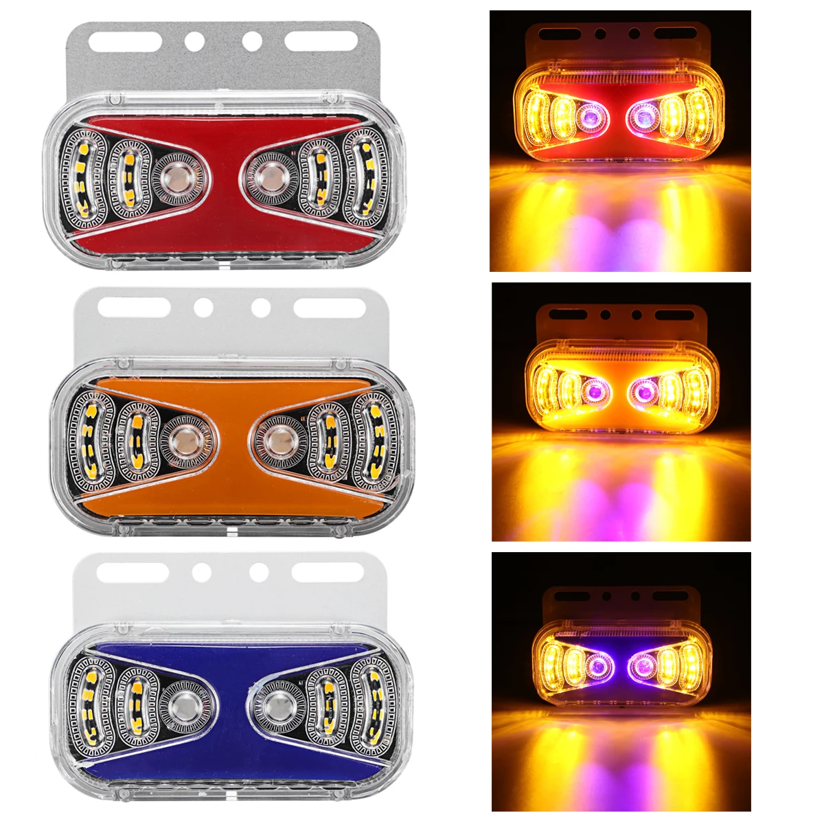30X DC светодиодный 12 в 6 SMD 10 белый + желтый красный автомобильный Автобус Грузовик