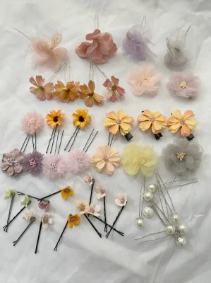 10 шт./лот Зажимы Ручной работы тонкие u-образные заколки для волос свадебной ткани