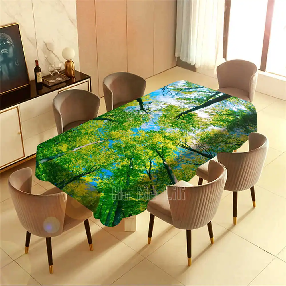 

Natural Green Forest Barbecue Picnic Home Party Table Cloth