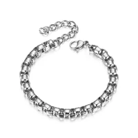 46 5mm men chain bracelet stainless steel box link chain bracelet for men women hiphop trendy wrist jewelry braslet 2021