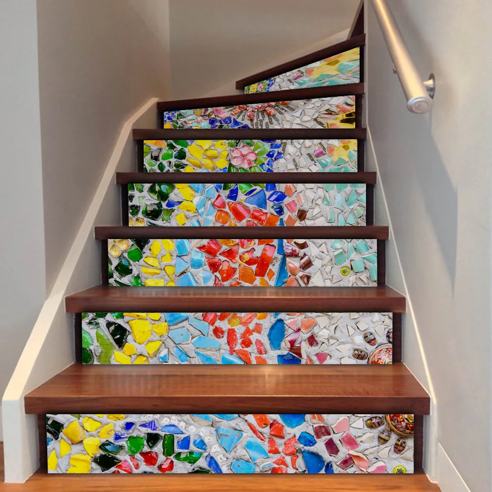 Цветная каменная дорожная стена прикрепленная спальня креативная лестница 3D
