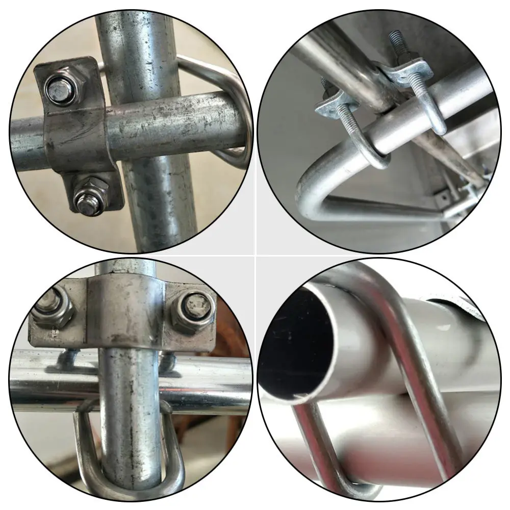 

10Pcs Cross Tube Buckles Galvanized Steel Pipe Clips Practical Pipe U-Type Clips
