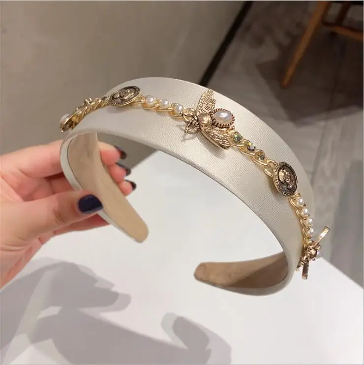 

women Retro hairbands with pearl ladies temperament headbands