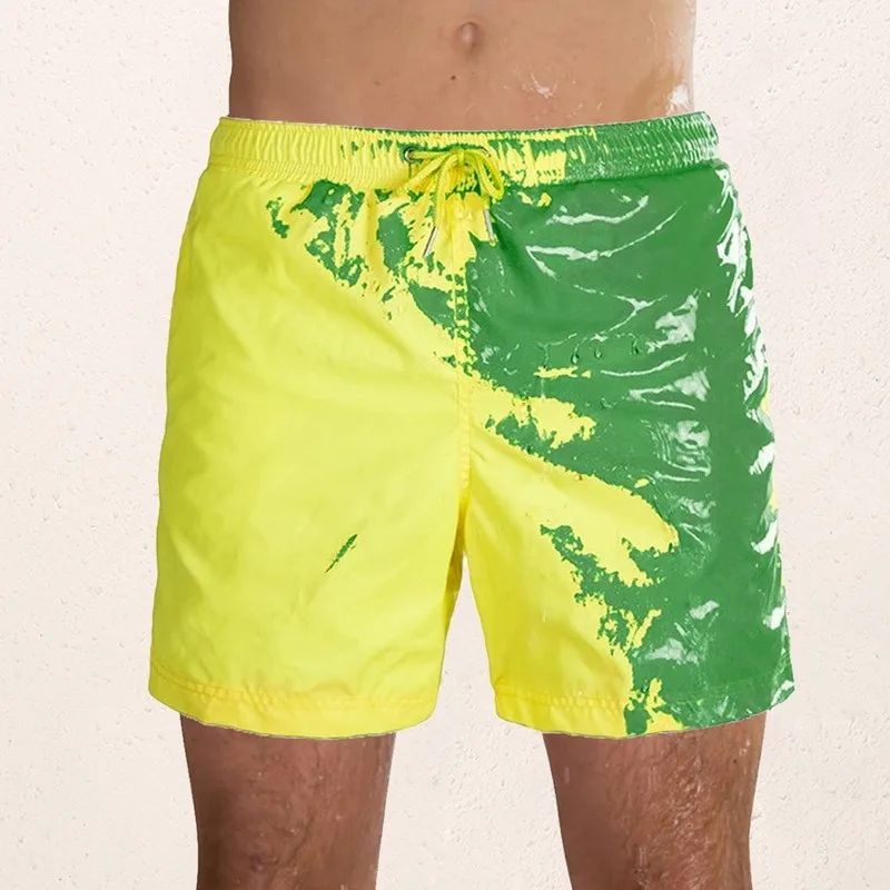 

2021 New Mens Swimwear Magical Color Change Swimming Short Trunks Summer Swimsuit Swimwear Shorts Quick Dry Beach Shorts Men