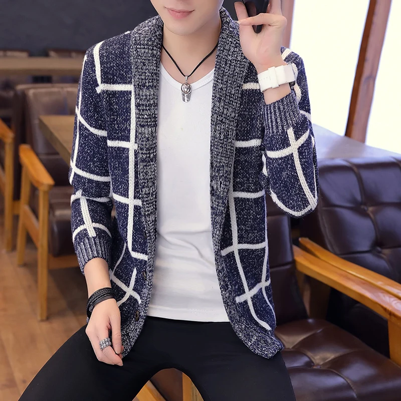 

Мужской свитер на пуговицах, повседневный Молодежный пуловер свободного покроя, теплая вязаная куртка, кардиган на весну 2021