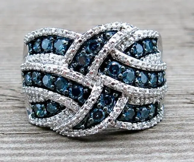 2019 Новый Bling CZ камень циркон S925 стерлингового серебра Цвет кольца для женщин