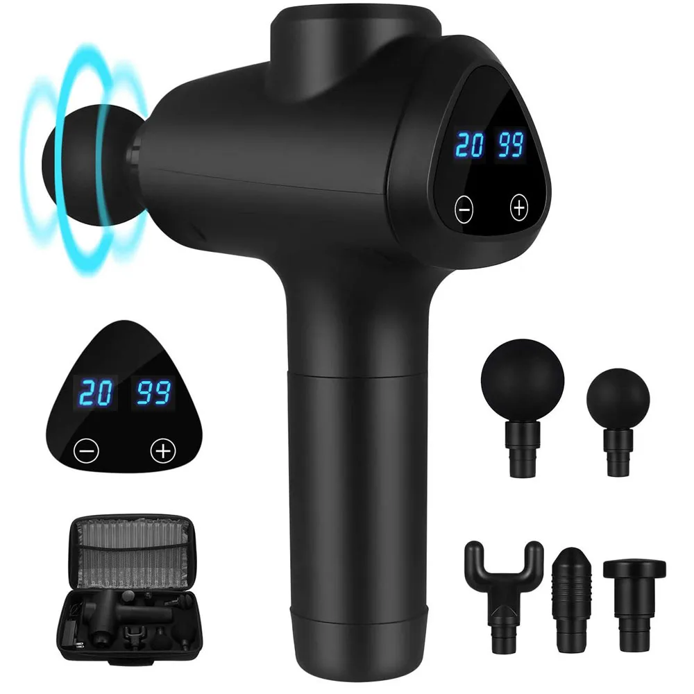 Массажный пистолет ручной массажер для глубоких мышц 20 скоростей регулируемый