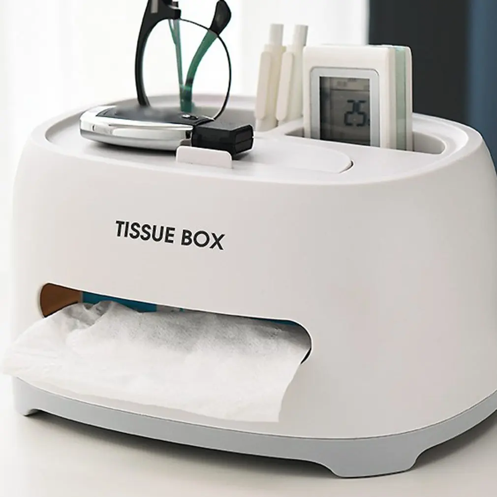 

Tissue box household living room creative lovely simple multi function remote control storage tissue box Mobile phone holder
