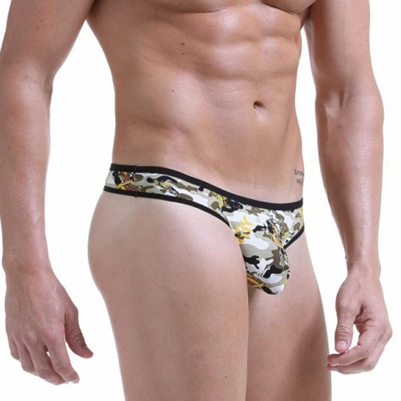 Мужские трусы стринги из сетчатой ткани WJ синие дышащие джоки гей бикини