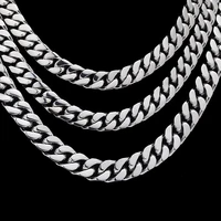 8mm stainless steel cuban link chains necklaces set for men women basic jewelry goth punk rock gift aestethic choker kpop