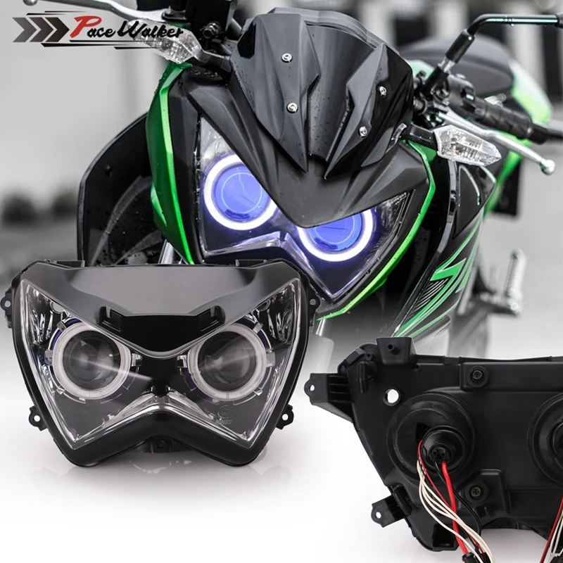 Комплект фар головного света Halo Eye HID для Kawasaki Z800 z250 2013 2014 2015 2016 голубого цвета| |