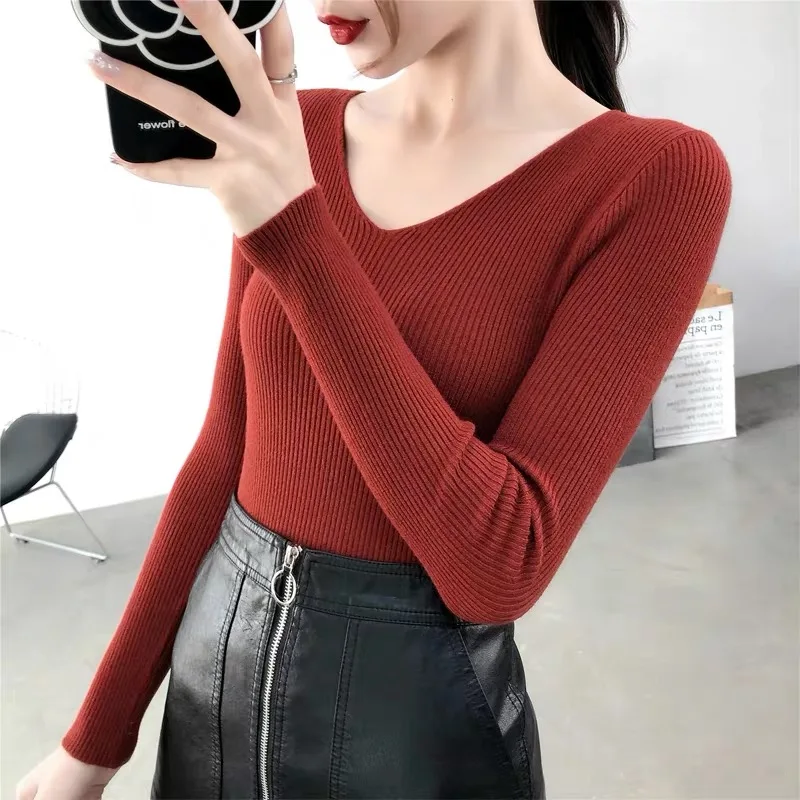 

Women's Autumn and winter Bottoming shirt Wild Long sleeve high collar sweater Knitting Sweater