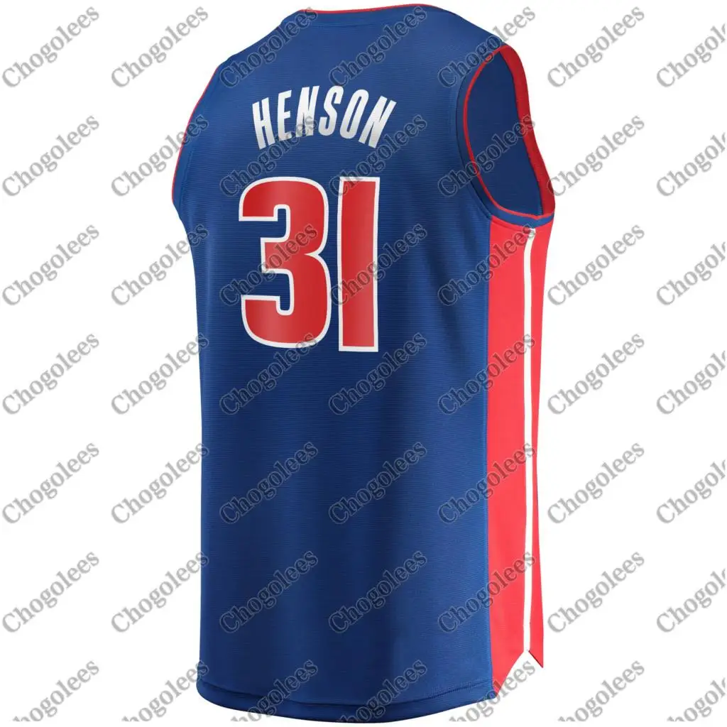 

Men Basketball Jersey John Henson Detroit Branded Fast Break Road Player Jersey Blue
