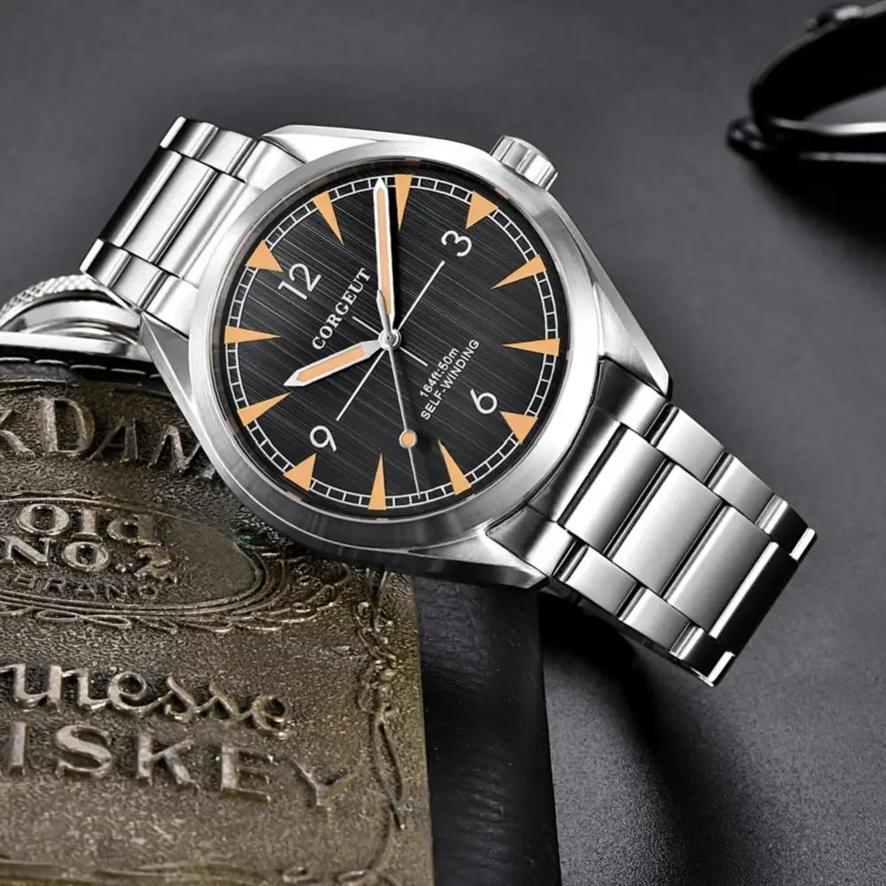 

Corgeut 41mm Men Automatic Watch Miyota 8215 Stainless Steel Sapphire Glass Men's Mechanical Wristwatch Luxury Brand Man Clock