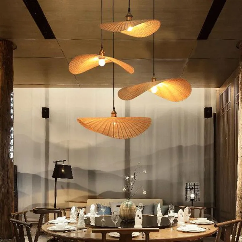 Новая китайская бамбуковая люстра светильники японский татами Подвесная лампа