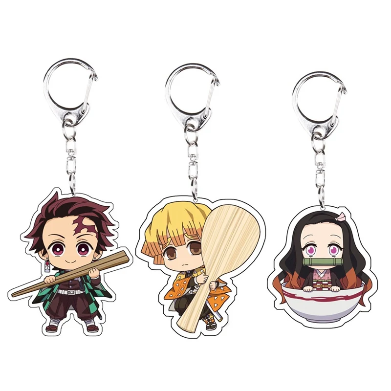 Аниме Demon Slayer Kimetsu No Yaiba брелок реквизит для косплея кольцо ключей Kamado Tanjirou Nezuko