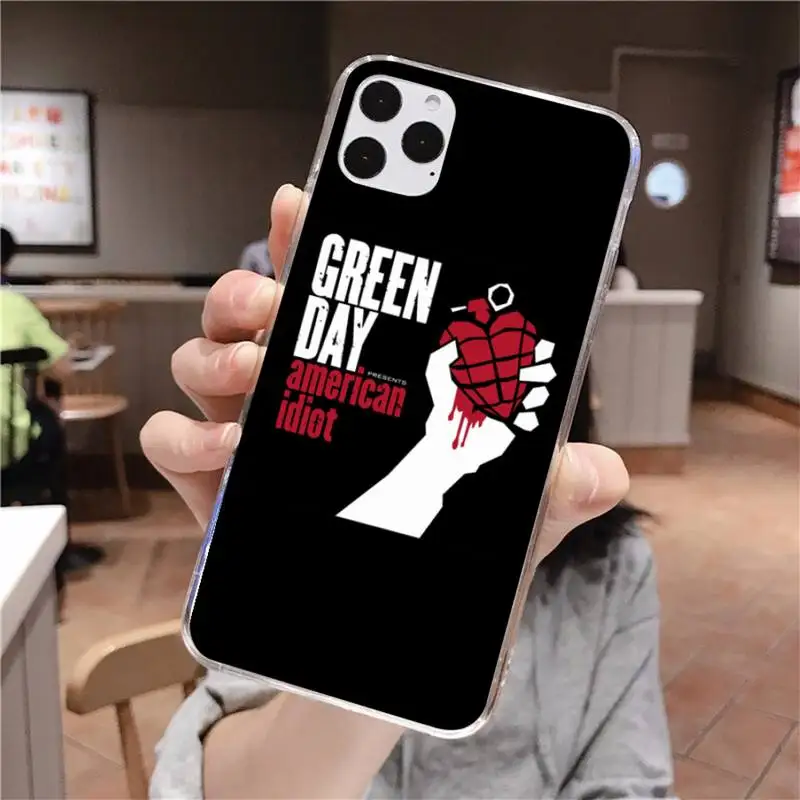 green day soft silicone black phone case for iphone 11 pro xs max 8 7 6 6s plus x 5s se 2020 xr cover free global shipping