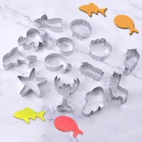 stainless steel cute ocean animal cookie biscuit diy mold starfish shark shape cutter baking mould tools