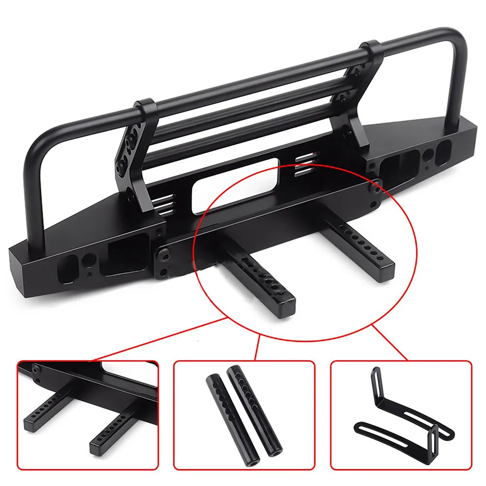 For 1/10 RC Traxxas TRX4 Defender Axial SCX10 90046 1pc Adjustable Metal Front Bumper