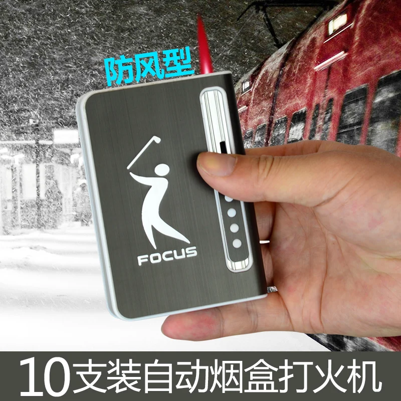 Новинка 1 шт. чехол для сигарет с автоматическим выбрасыванием Widproof зажигалкой