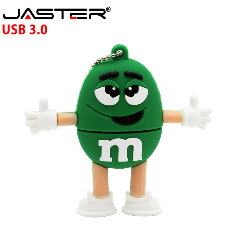 JASTER USB 3,0 милый мультяшный M& m's Chocolate M Bean 4 ГБ/8 ГБ/16 ГБ/32 ГБ/64 ГБ флеш-накопитель USB флешка карта памяти U диск
