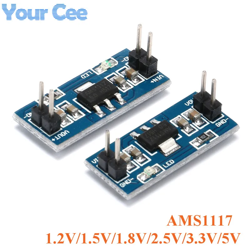 

5 шт. AMS1117 DC-DC Step Down модуль питания Buck 1,2 ma для Arduino Raspberry pi 1,5 V 1,8 V 2,5 V 3,3 V 5,0 V