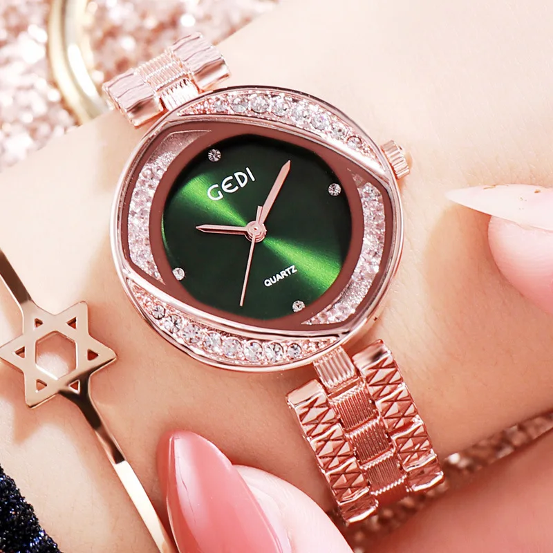 Женские часы с бриллиантами роскошные брендовые Модные кварцевые наручные из