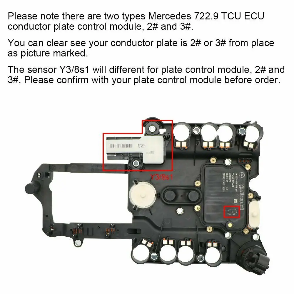 Sensor de transmisión Y3/8s1 para Mercedes 7G 722,9 TCU TCM, módulo de Control de placa 2 #3 #
