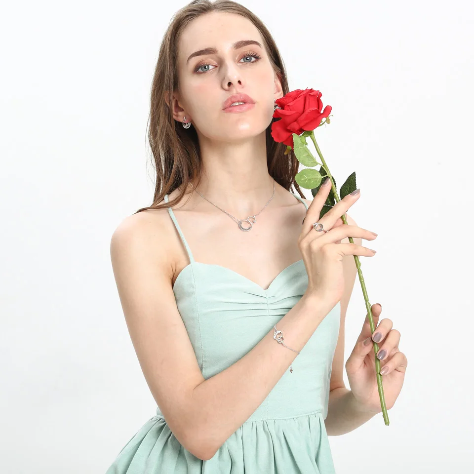 UMCHO 925 пробы серебряные браслеты Love Forever модные браслеты с буквами женский браслет для женщин классические украшения для помолвки