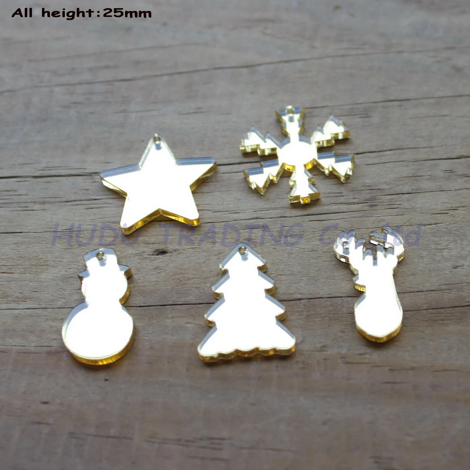 (10 шт. каждого 25 мм Золотые Зеркальные акриловые бусины рождественская