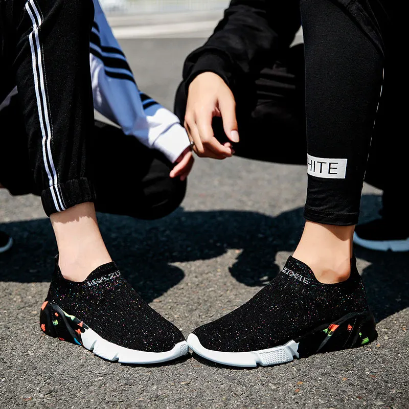 

Fashion Couple Camouflage Socks Casual Shoes Schoenen Vrouw Flying Weaving Sneakers Woman Breathable Soft Vulcanized Shoes