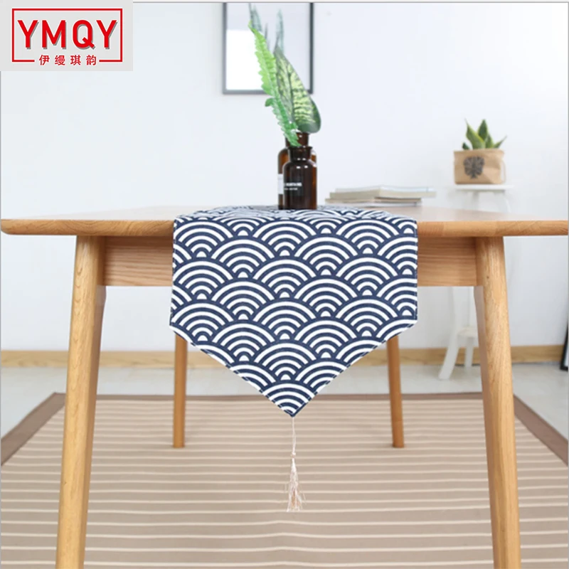 Lychee темно-синий узор волны настольная дорожка простая для дома Свадьба День