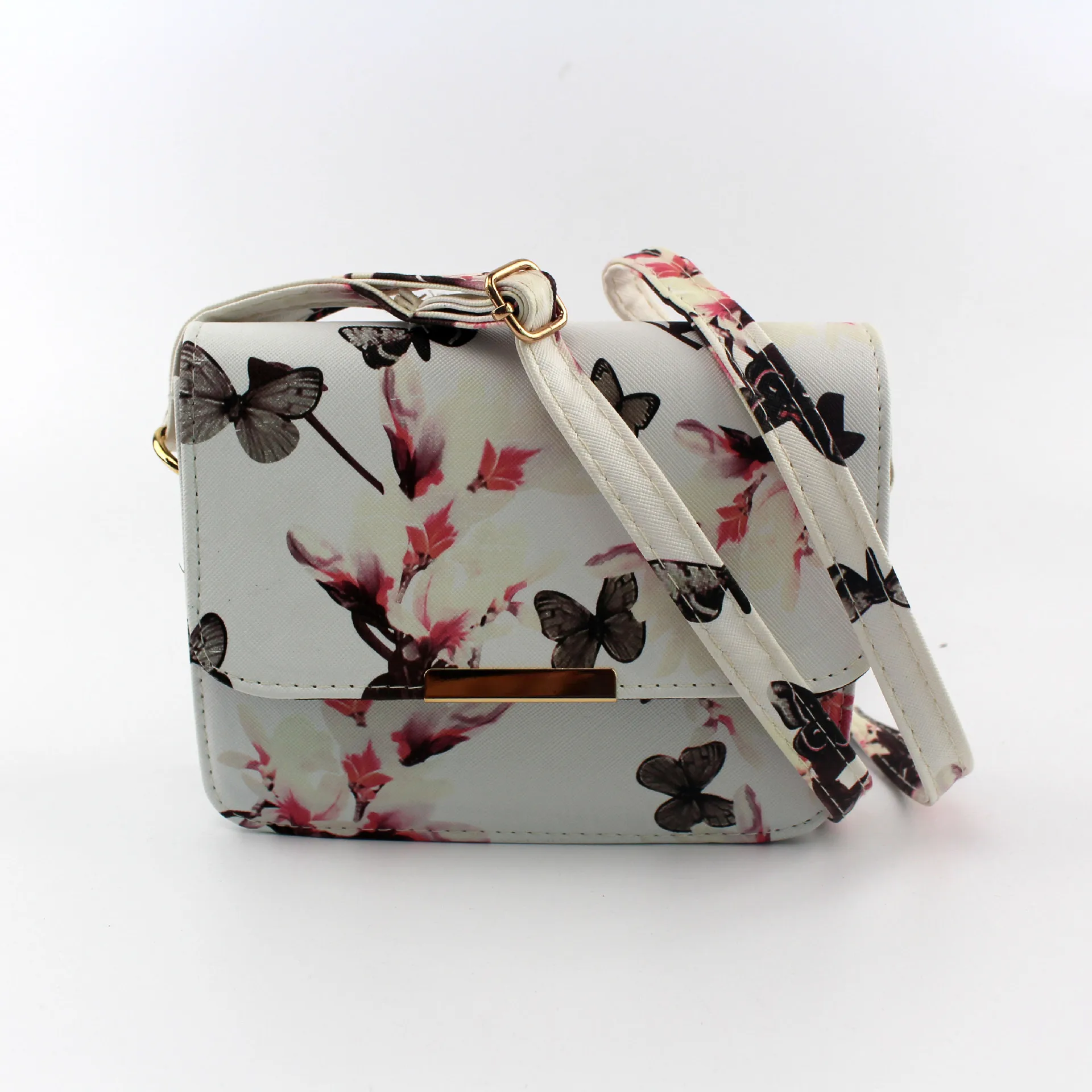 

Luxury Women Bags Design Small Satchel Women bag Flower Butterfly Printed PU Leather Shoulder Bag Retro Crossbody Bag #30
