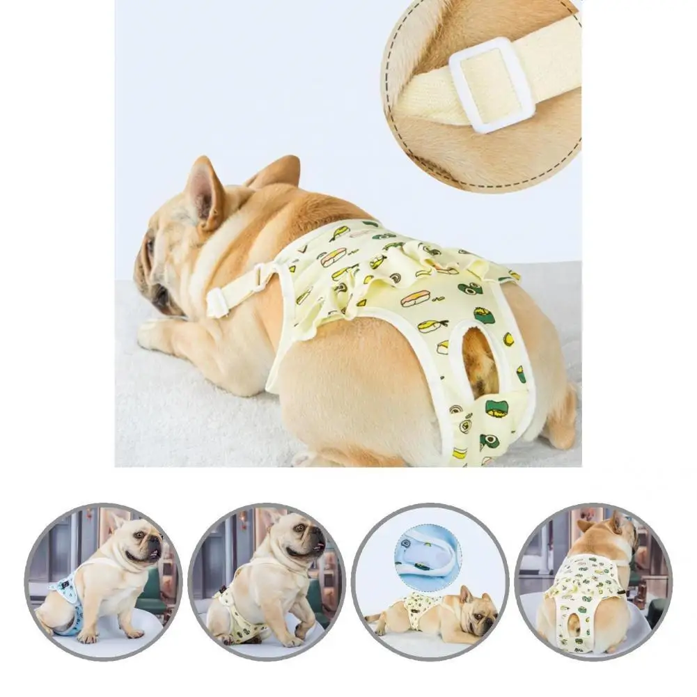 

Unisex Cozy Puppy Shorts Sanitary Pants Summer Dog Diaper Cartoon Printing for Small Medium Dogs