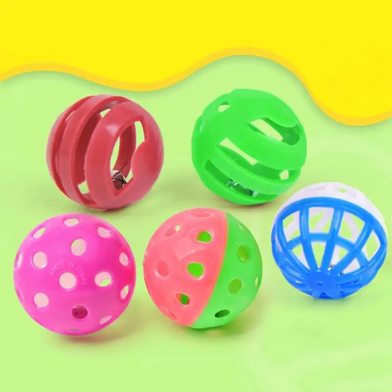 

4PCS Cat Bell Ball Plastic Hollow Out Cat Bell Toy Random Color Cat Toy Ball Cat Interactive Ball Playing Puzzle Toy For Cat