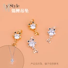 Позолоченные аксессуары из стерлингового серебра 925 пробы, подвеска в виде рыбьего карпа из циркония, ручной браслет сделай сам, ожерелье, небольшой кулон, аксессуары