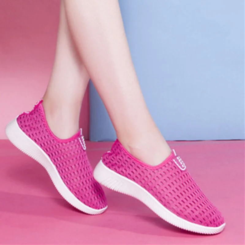 Cresfimix women's casual vulcanize shoes lady spring and summer slip on shoes female breathable light weight mesh shoes zapatos