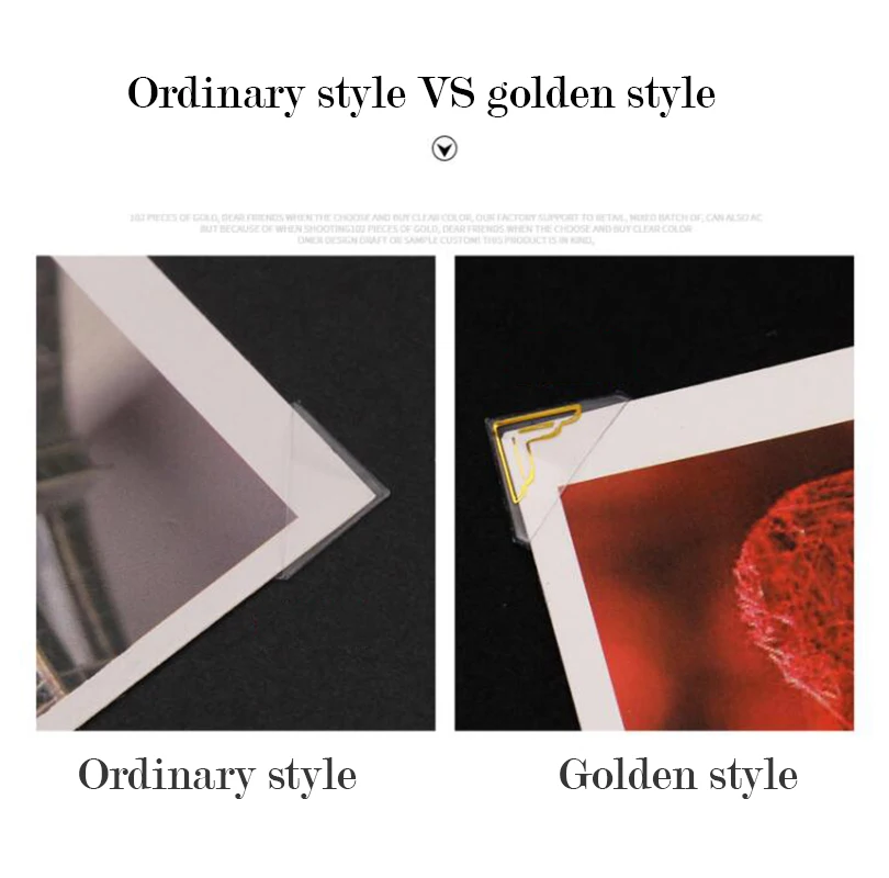 Новинка 8 листов бумажные угловые наклейки из ПВХ прозрачные золотые для
