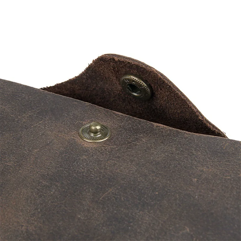 Мужской тонкий кошелек из натуральной кожи Crazy Horse с застежкой и карманом для