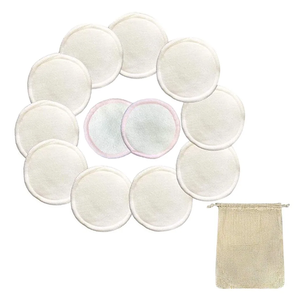 Горячая Мода 12 шт. очищающий хлопок мягкие многоразовые бамбуковые подушечки для