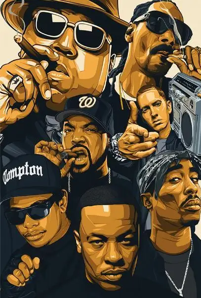 2PAC Tupac западное побережье настенная фотография стиль хип-хоп певец холст
