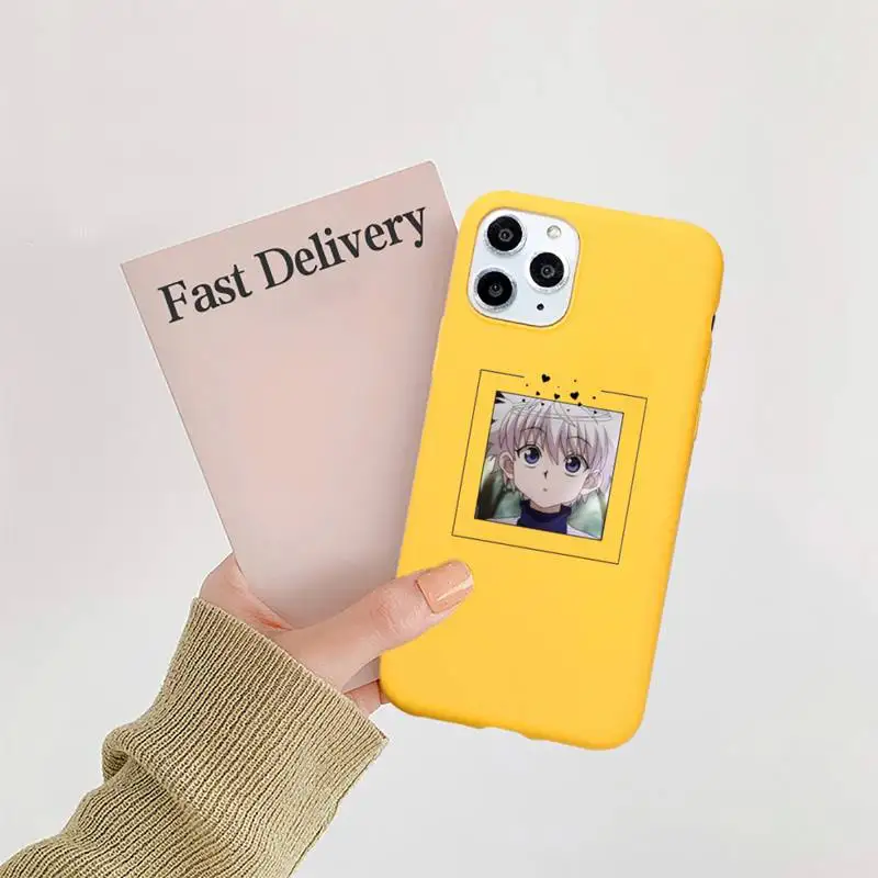 

Hunter X Hunter Killua Zaoldyeck Phone Case Candy Color for iPhone 6 7 8 11 12 s mini pro X XS XR MAX Plus
