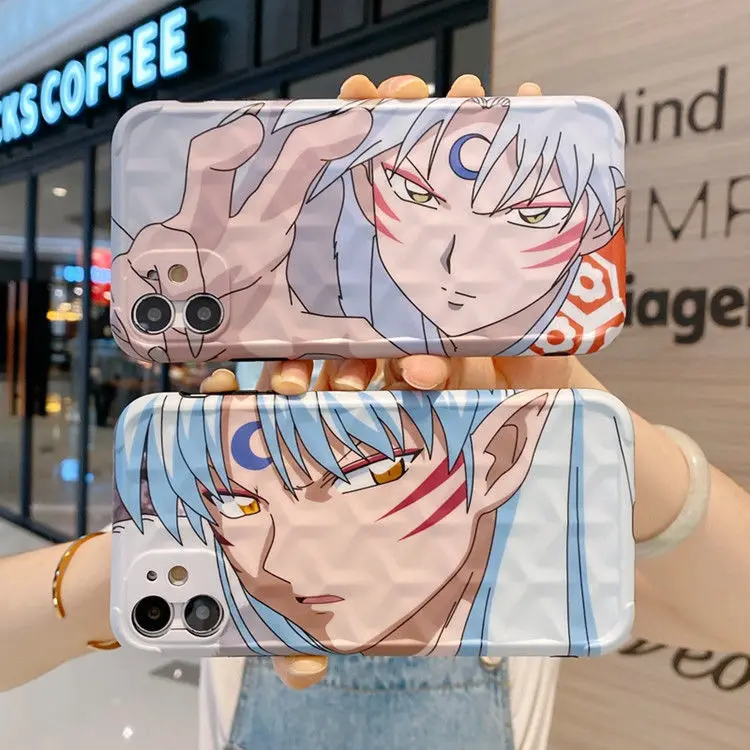 

Anime for IPhone 11 Shatter-resistant Inuyasha for Apple 12 Pro Max 7 8plus Mobile Phone Case XR XSMax Soft Case Sesshomaru DIY